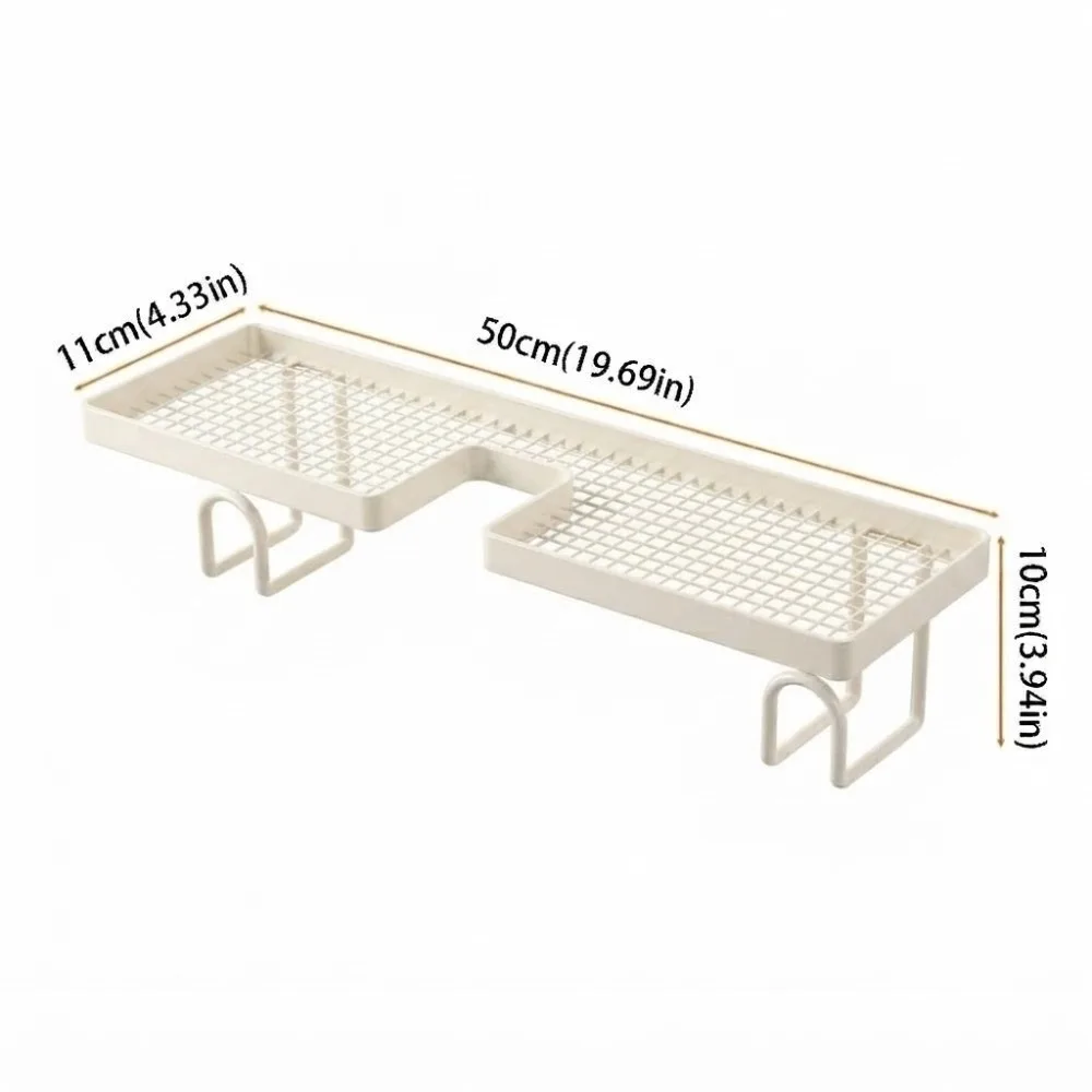 No-Drill Bathroom Storage Rack Rustproof Space Saving Sink Drying Rack Water Drainage Large Capacity Faucet Drain Organizer