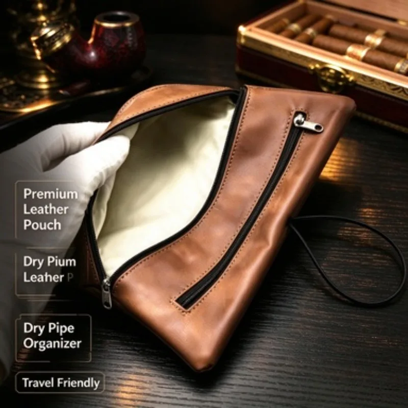 Rope Style Foldable PU Imitation Leather Tobacco Bag Portable Multifunctional Hand Roll Smoking Storage Pouch