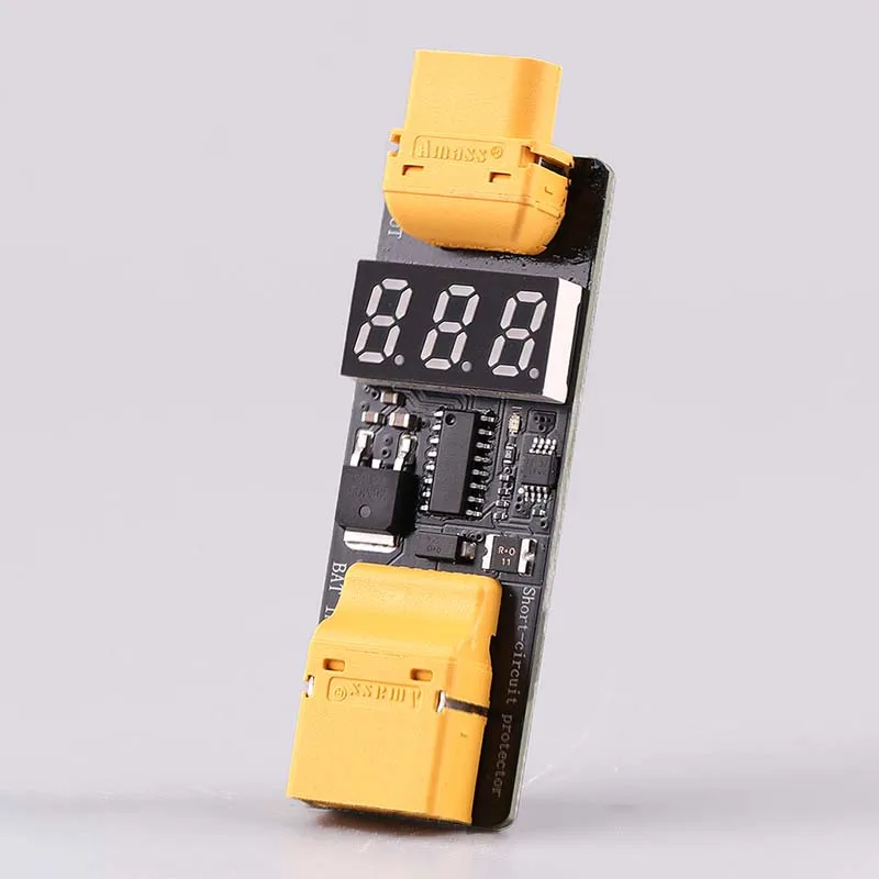 XT60 FPV Drone Short-Circuit Protection Module with Dual Fuses and Smart Voltage Monitoring for Enhanced Safety