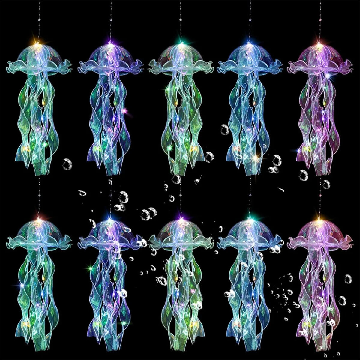 A03R Jellyfish Decor, 10 Pcs Jellyfish Lanterns Hanging Jelly Fish Decoration for Under the Sea Decorations