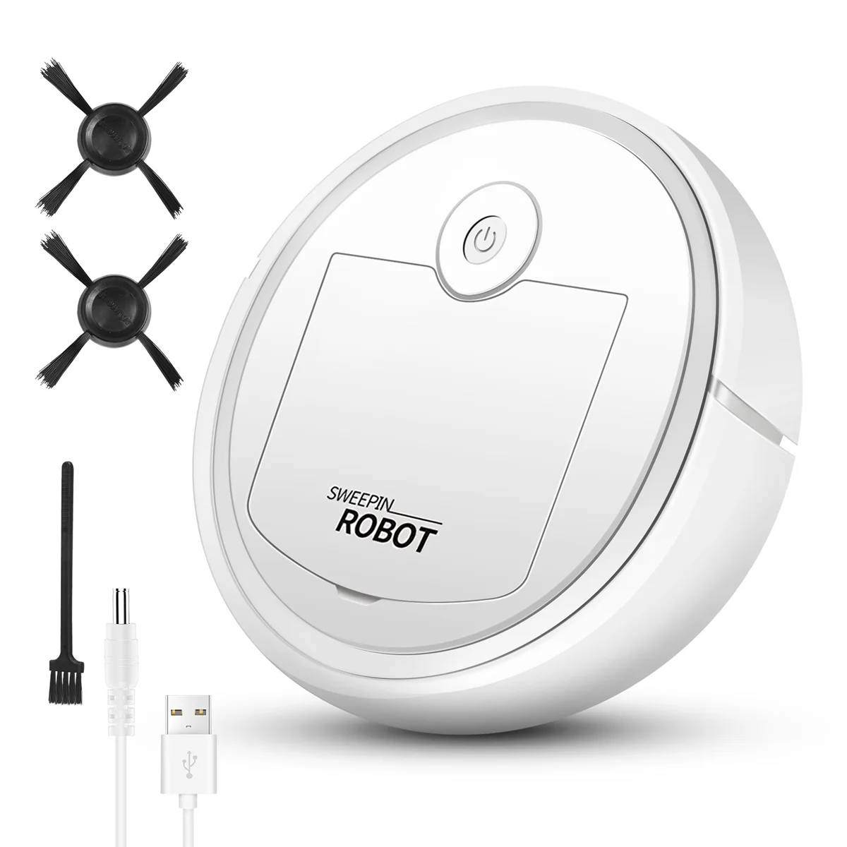 

Robotic Vacuum Intelligent Low Noise Floor Sweeper Dust Catcher Carpet Cleaner ,White