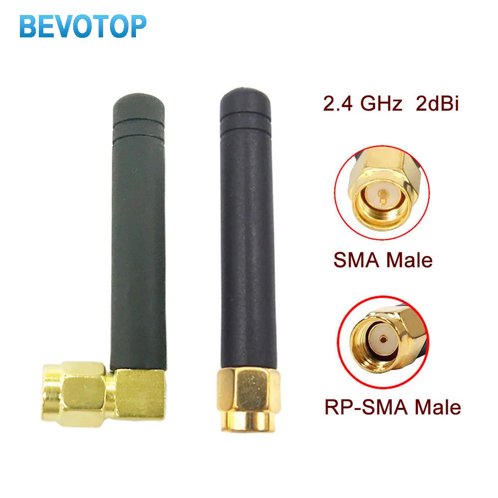 2PCS 2.4 GHz WiFi Antenna 2dBi Aerial SMA/RP-SMA Male Connector 2.4GHz Antenna Wifi Antenne For Wireless Router Wifi Booste