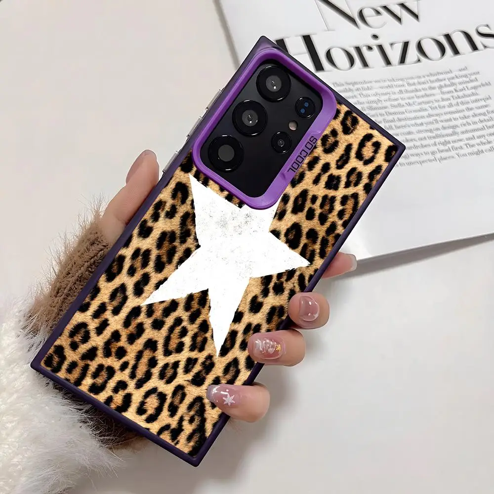 ليوبارد طباعة البلياردو الفن قضية الهاتف لسامسونج غالاكسي S25 حافة S24 S23 S22 S21 S20 الترا فوندا سيليكون ملون فضي #6