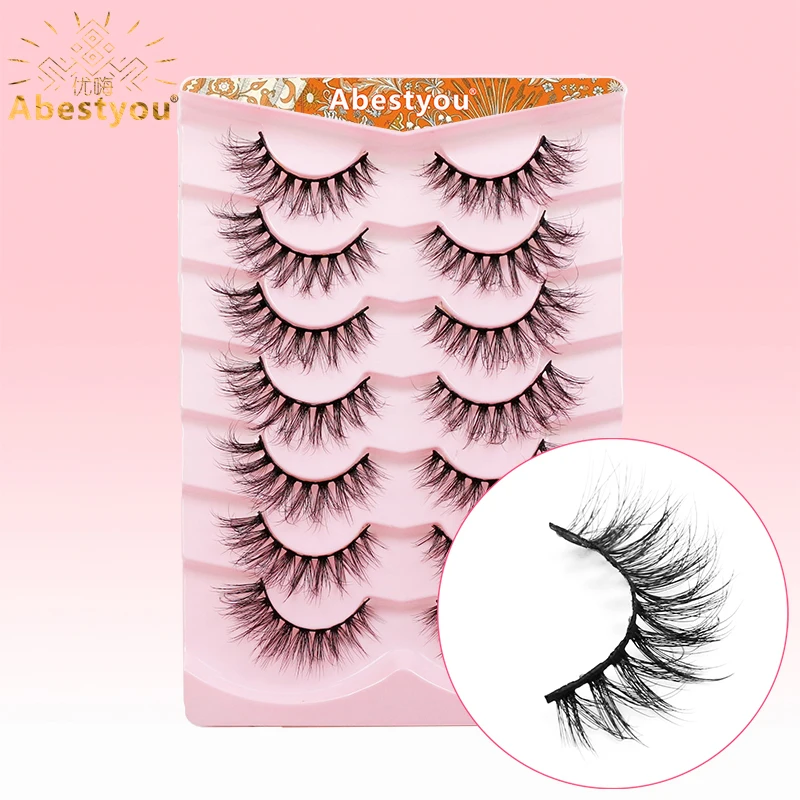 

Abestyou 5d Boutique 7pairs Fluffy Llash Clusters DD Curl Full Strip Russian Messy Mink Eyelash Extension Atacado Maquiagem Tool