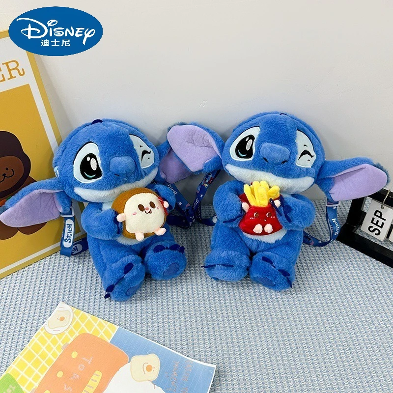 

Disney 2025 новый милый рюкзак с куклой, сумка через плечо, мягкий милый мультяшный плюшевый рюкзак на день рождения, праздник, Рождество, лучший подарок