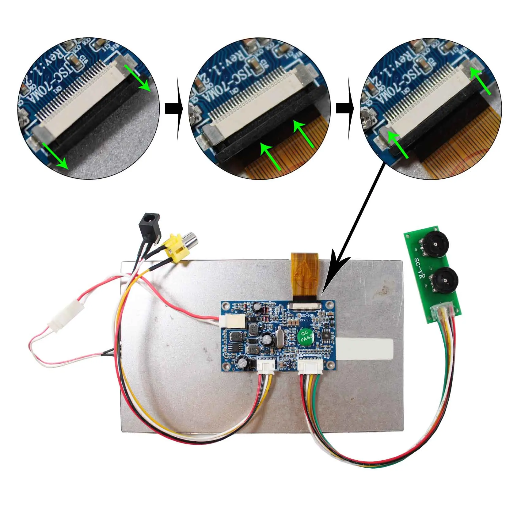 Cvbs Eingang lcd Controller Board Arbeit für 26pin ttl Schnitts telle 7 Zoll 480x234 hsd070i651 at070tn07 lcd Bildschirm