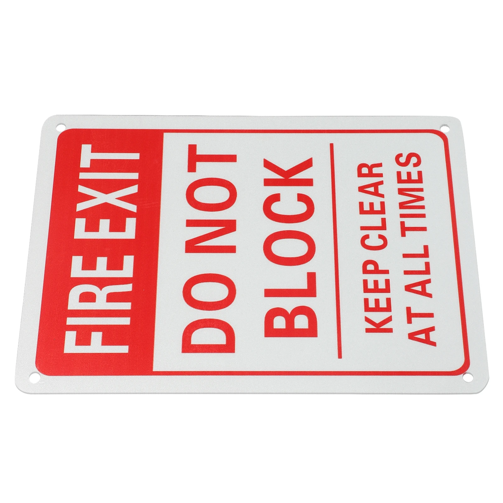 Fire Exit Sign Aluminum Alloy Emergency Safety Sign Do Not Block Door Warning Emergency Exit Label for Commercial Industrial Use