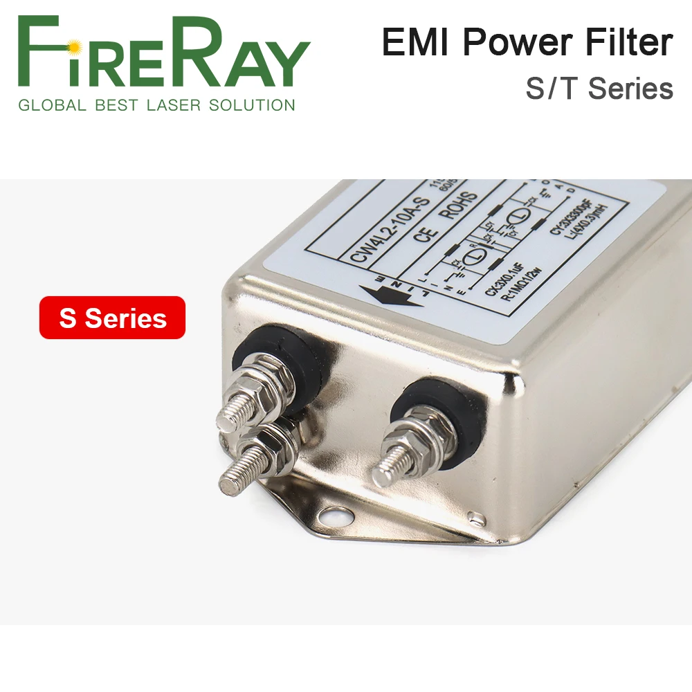 FireRay Power EMI Filter CW4L2-10A-T/S CW4L2-20A-T/S Single Phase AC 115V / 250V 20A 50/60Hz