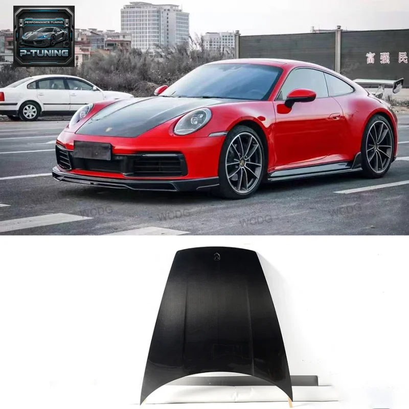 

OEM Style Dry Carbon Fiber Front Hood for Porsche 911 992 2019+ Front Bumper Engine Hood Bonnet Cover Car Bodykit