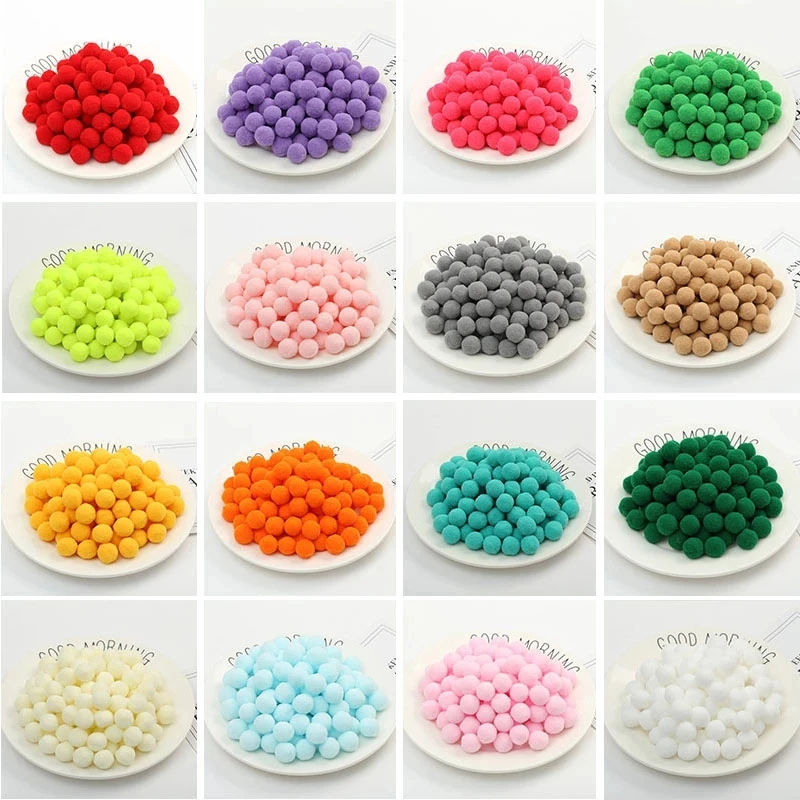 Wholesale 500Pcs 15mm Pompoms Fur Plush Ball Handcraft DIY Jewelry Home Decoration Wedding Garment Decoration Festival Supplies