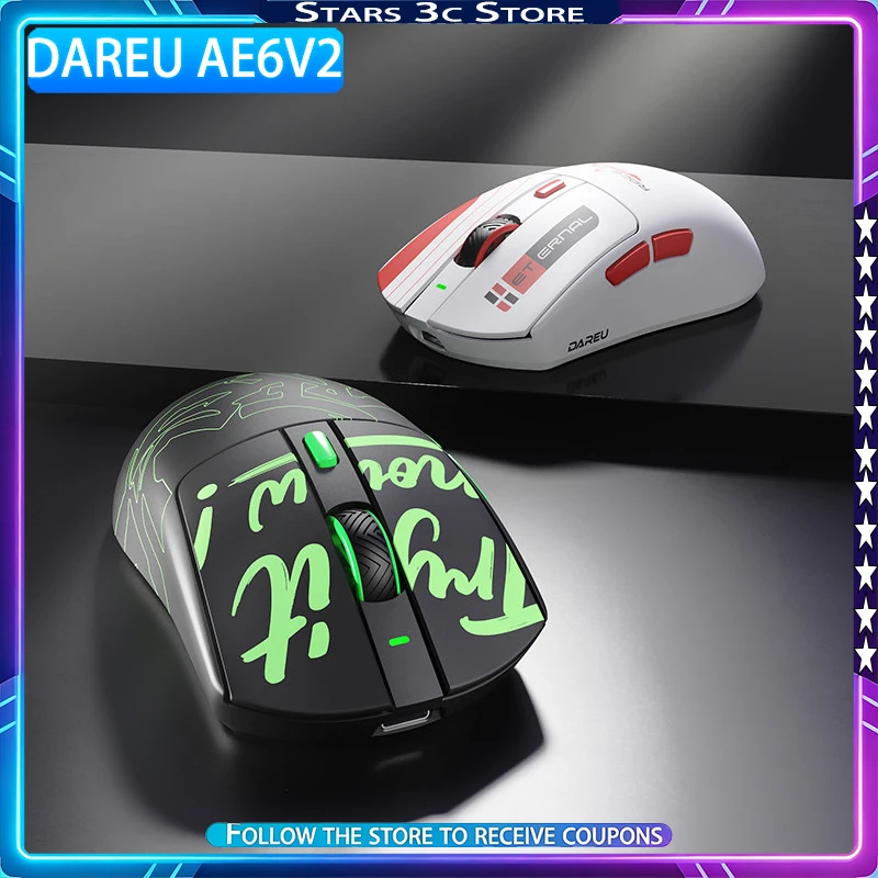 DAREU AE6V2 Wireless Mouse 8k Return Rate Supports Fast Charging Lightweight and Low Latency Gaming Mouse Computer Accessory