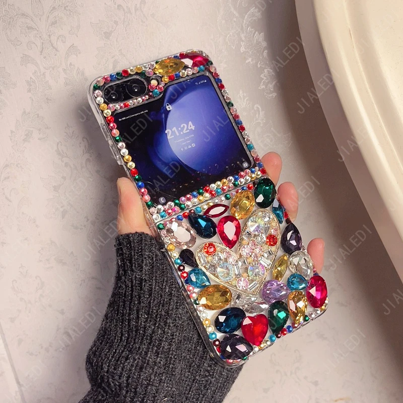 Fashion Rhinestone Phone case For Samsung Galaxy Z Flip 3 4 5 6 Diamond Cover
