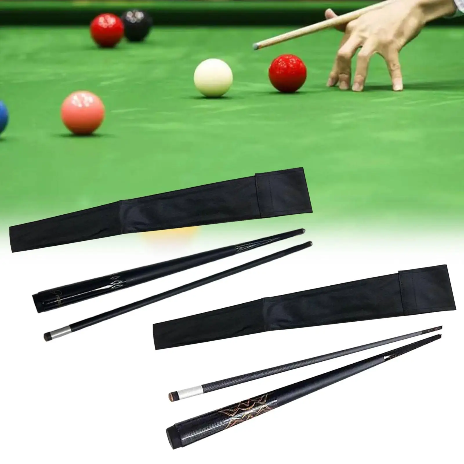 

Pool Cue Snooker Cue Portable 1/2 Split Pool Stick for Men Women Practice