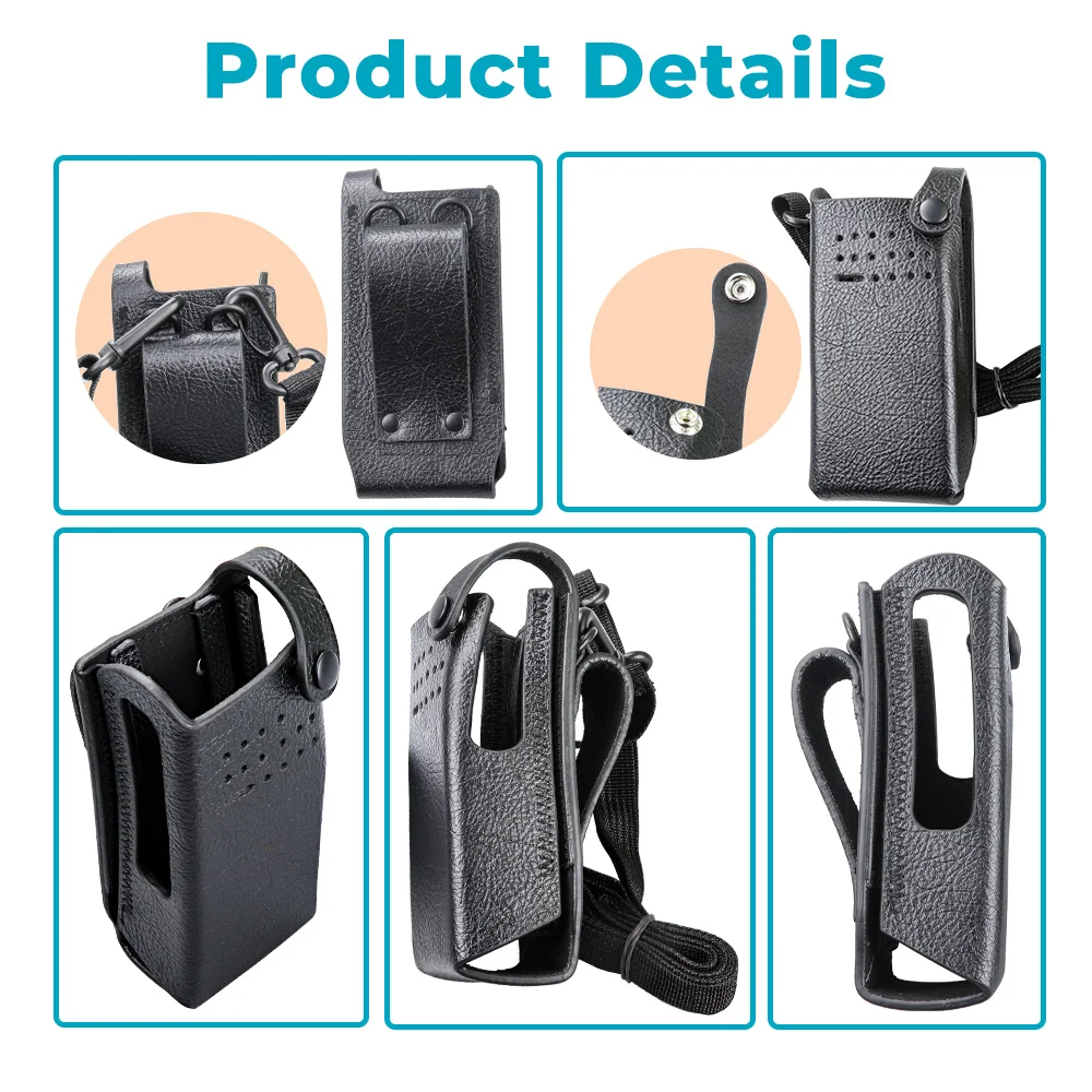 Funda de cuero duro con bucle de cinturón fijo de 2,5 pulgadas, Funda de cuero PU para Motorola GP328D XPR7350 DP4400 XiR P8608i Radio sin pantalla