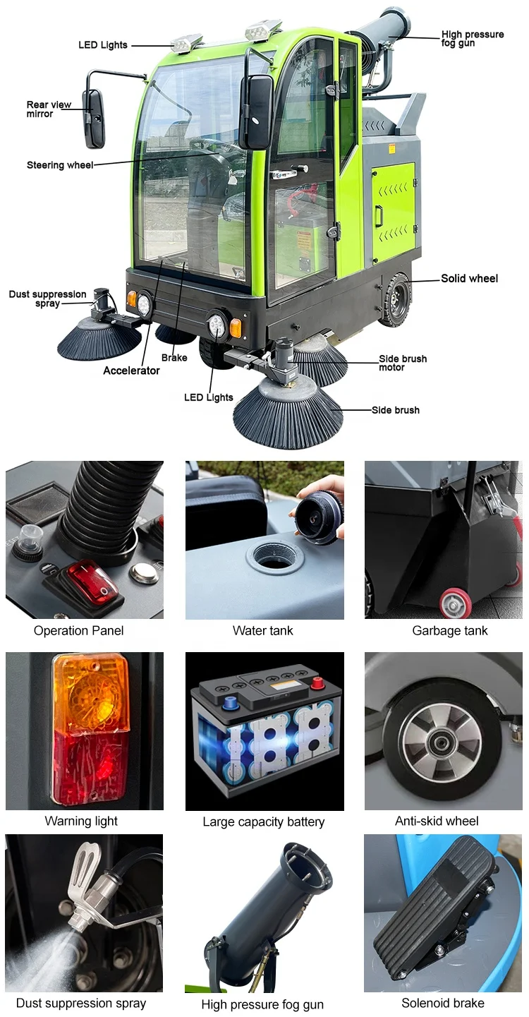 DM-2000 Industrial Use Cleaning Machine Driving on Floor Sweeper Automatic Floor Cleaner Equipment