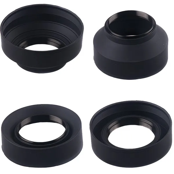 10pcs  49 52 55 58 62 67 72 77 82mm 3-Stage 3 in1 Collapsible Rubber Foldable Lens Hood DSIR Lens for all camera