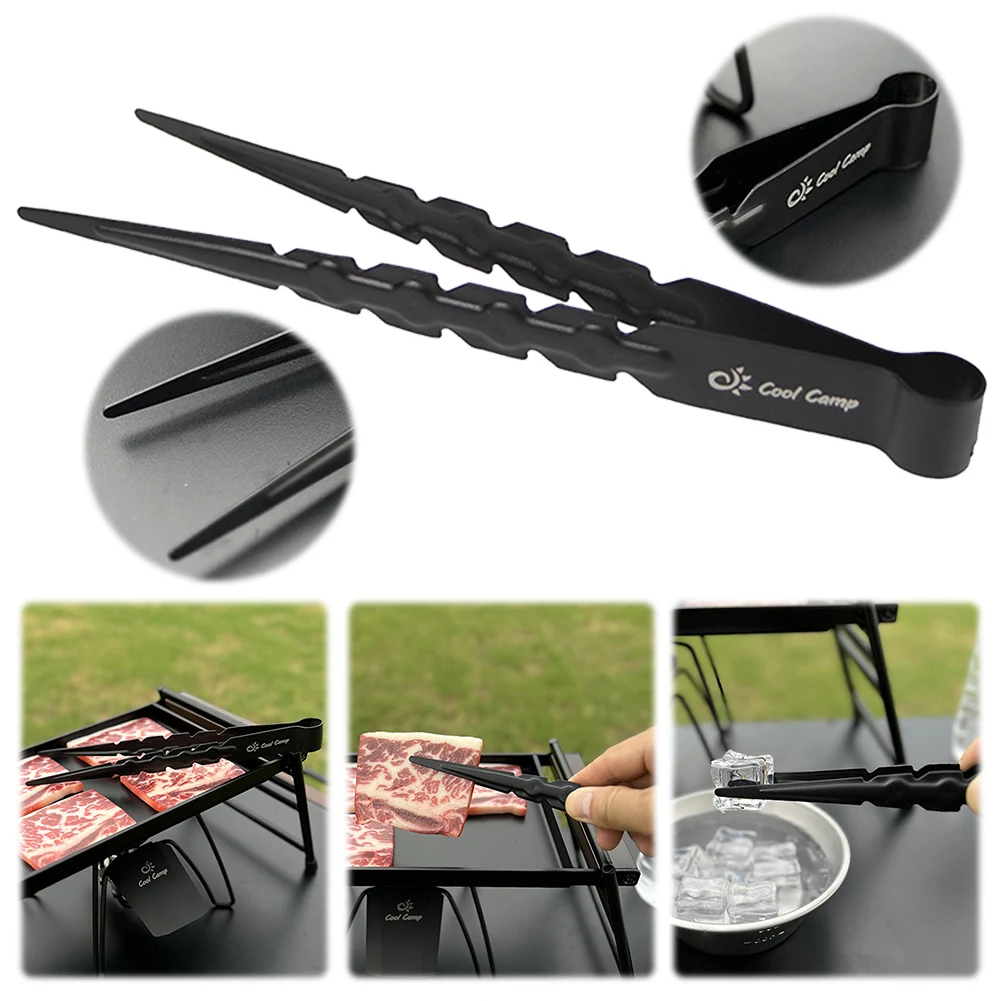 

Щипцы для гриля из нержавеющей стали, щипцы для угля для кальяна, многофункциональные щипцы для стейков и еды, принадлежности для кемпинга на открытом воздухе