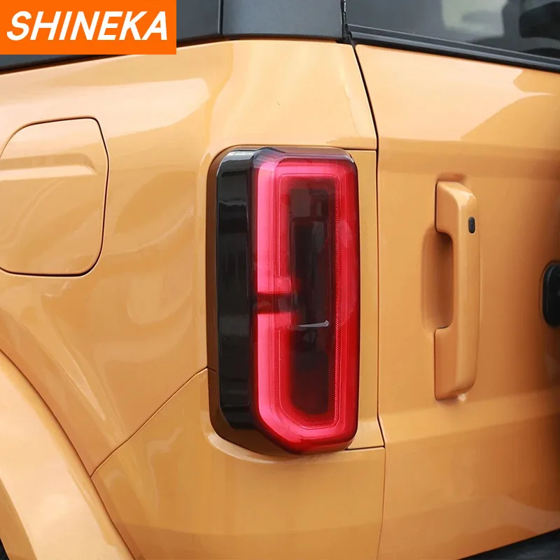 

SHINEKA Smoked Black Rear Tail Light Lamp Decoration Cover for Ford Bronco 2021 Up Car Taillight Lamp Hoods Exterior Accessories