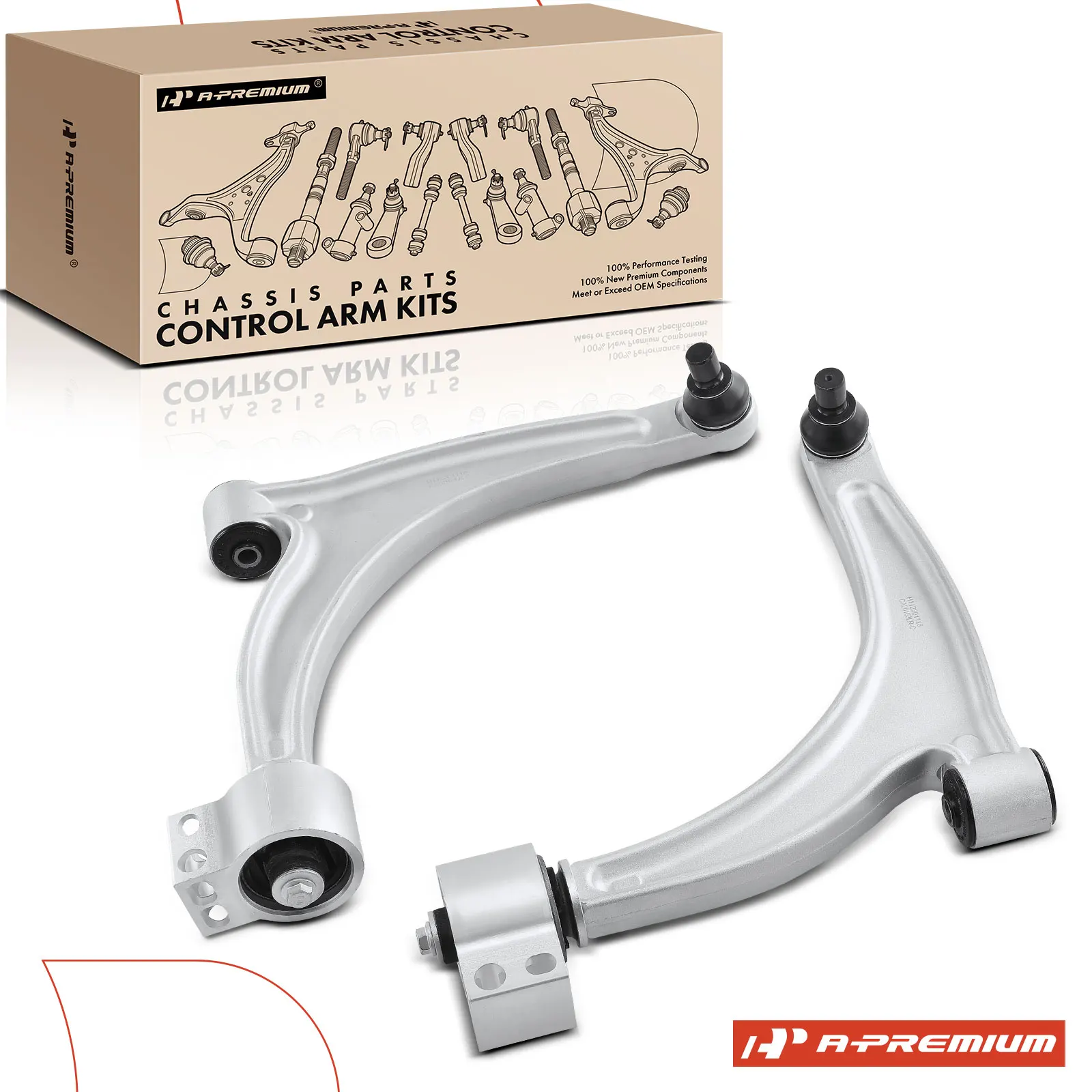 A-Premium Pair Front Lower Control Arm with Ball Joint for Chevrolet Malibu 2004-2012 Pontiac G6 2005-2010 Saturn Aura 2007-2009