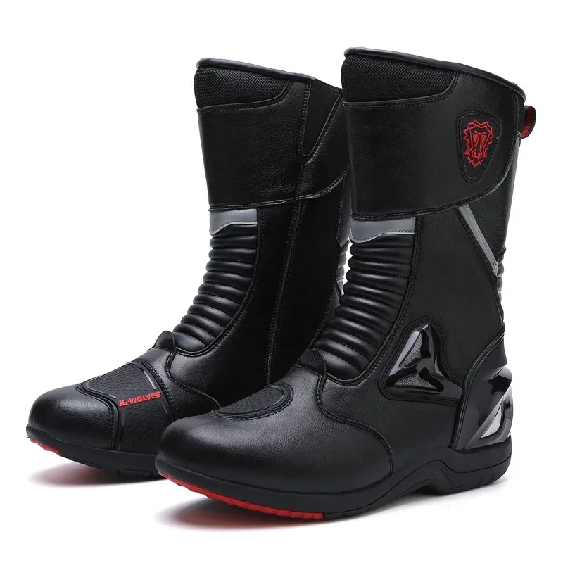 

Men Women Motorcycle Boots Riding Mid-Calf Ankle Protective Shoes Moto Motorbike Equipment Racing Long Boot Anti Slip Waterproof