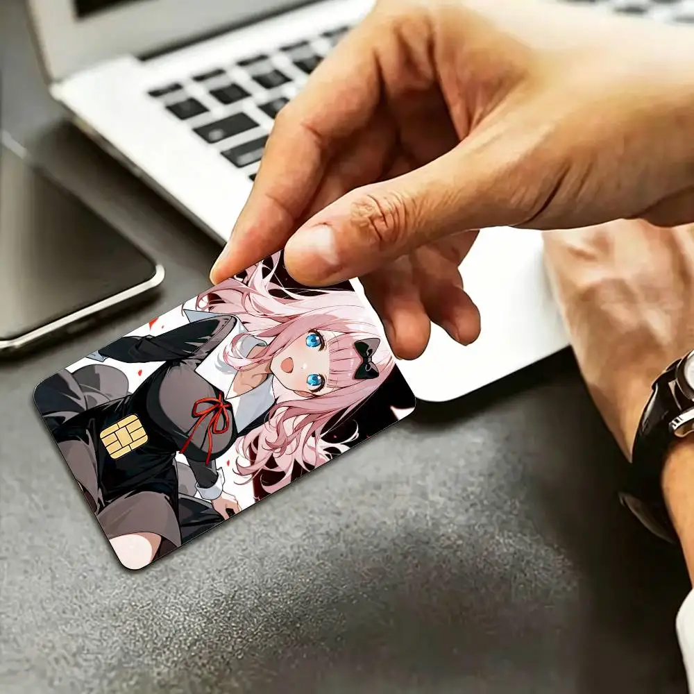 Kaguya-sama Chika Fujiwara HD Credit Card Stickers Game Card Decal Small Chip Waterproof Sticker Gift Decor