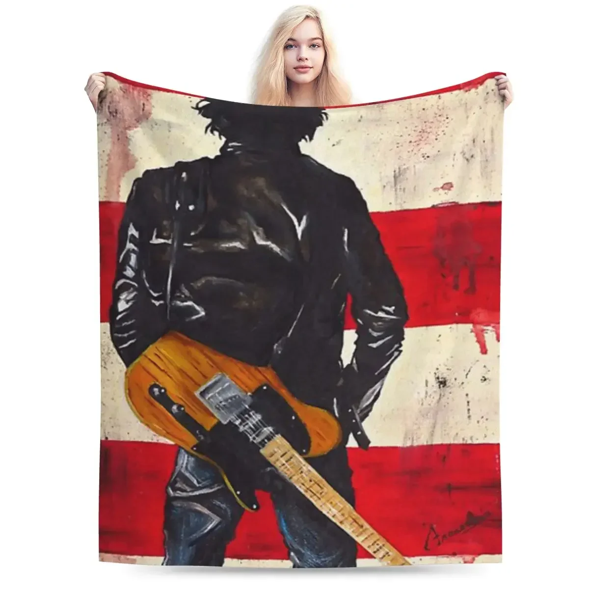 Bruce Springsteen Blankets Soft Warm Flannel Throw Blanket Bedding for Bed Living room Picnic Travel Home Couch