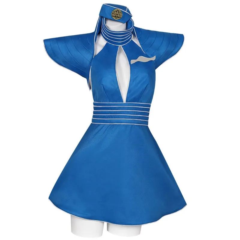 

Britney Air Hostess Cosplay Dress Full Stewardess Uniform Halloween Carnival Party Celebrity Role Play Stage Performance Costume