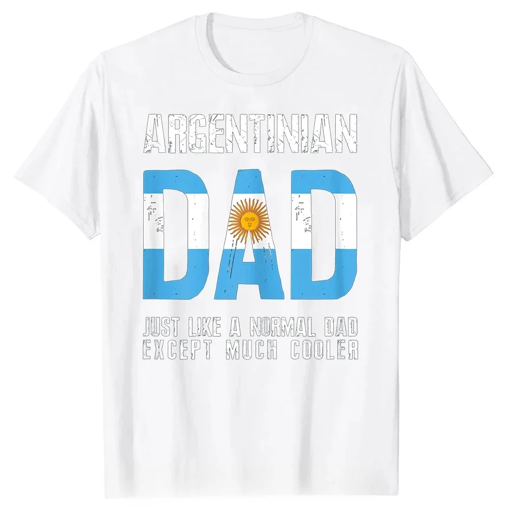 Dad Father Grandma Grandpa Short Sleeve Birthday Gifts T-shirt Argentinian Dad Like Normal Except Cooler Argentina Flag T Shirt