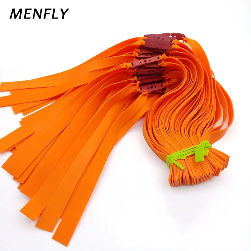 Orange Flat 1.2 Thick Accessories Rubber Band Set Outdoor Strip Elastic Rubber Band Hunter Slingshot Catapult Hunting Rubber