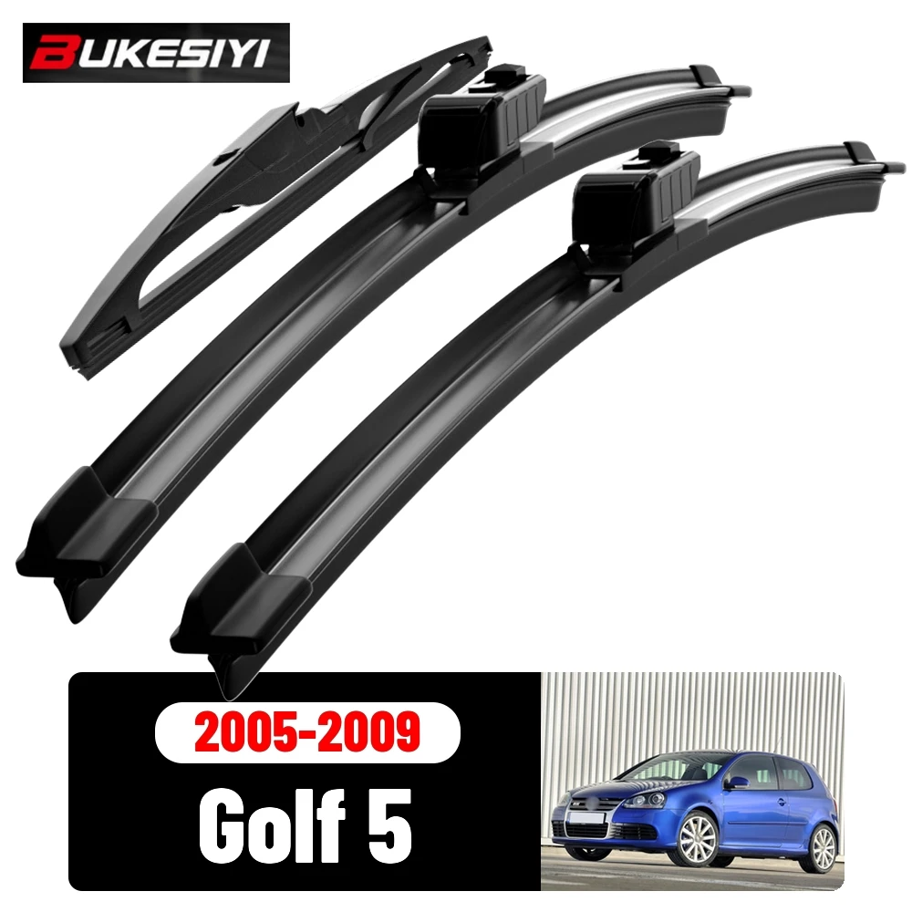 Front & Rear Wiper Blades Set For VW Golf 5 V MK5 2005-2009 2006 2007 2008 Silent Windscreen Wipers Accessories 24