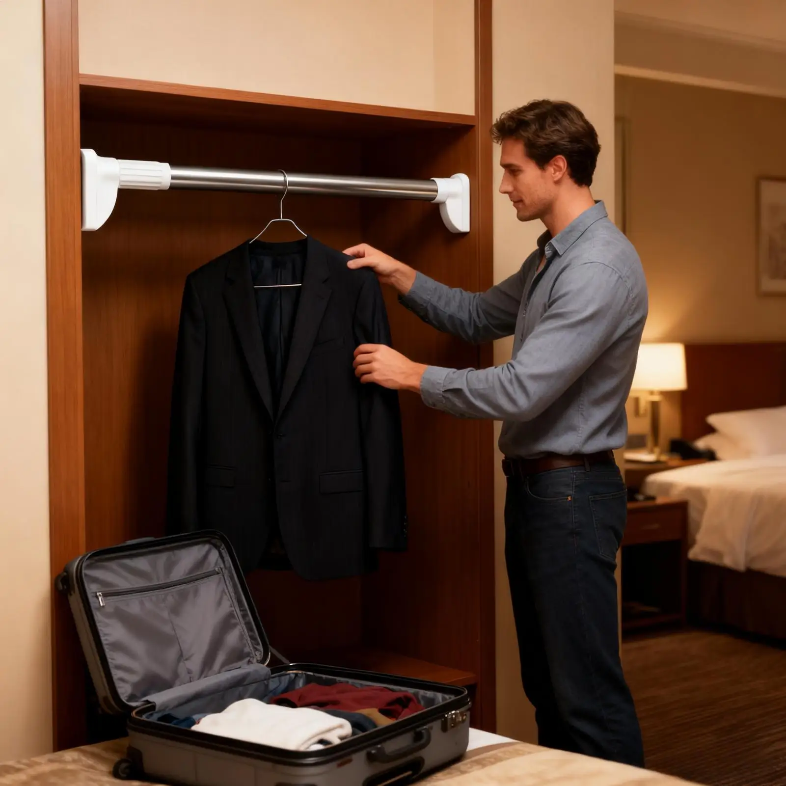 

Hanger Rod Heavy-Duty Shelf Retractable Organizer Rods For Closet For Clothes For Laundry Drying Coat Wardrobe Storage Bedroom