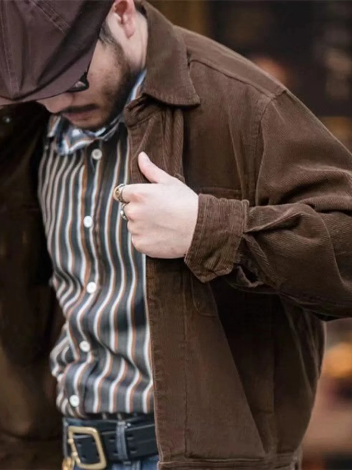 

Американская рабочая одежда, осенне-зимнее мужское пальто Haome, весенне-осеннее вельветовое повседневное пальто с воротником, модное