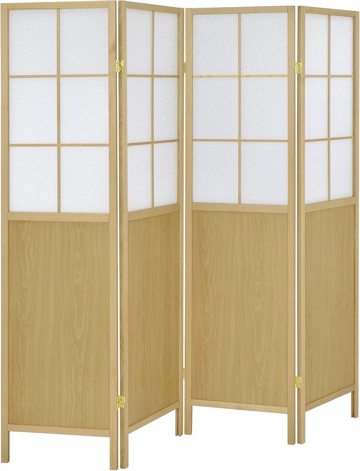 

Coaster Home Furnishings Edwards 4-Panel Room Divider Folding Shoji Screen Natural