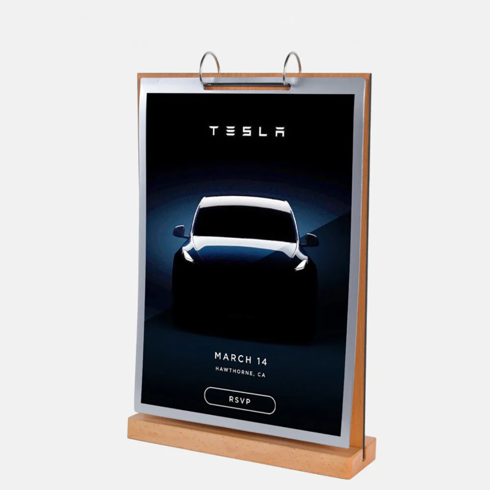 A4 Wooden Base Acrylic Label, Suitable For Advertising And Promotion Signage Display Of Photos/Pictures/Posters/Menus