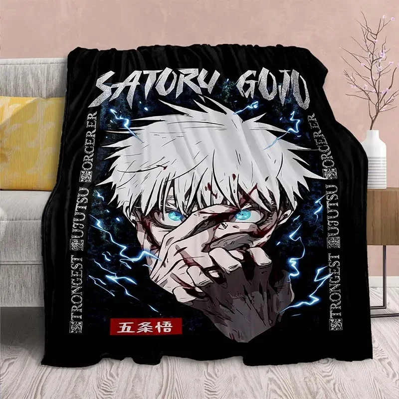 Cartoon Anime Jujutsu Kaisen Throws Blanket Soft Featuring Yuji Megumi Obara and Satoru Gojo Blanket for Travel Beding Bed