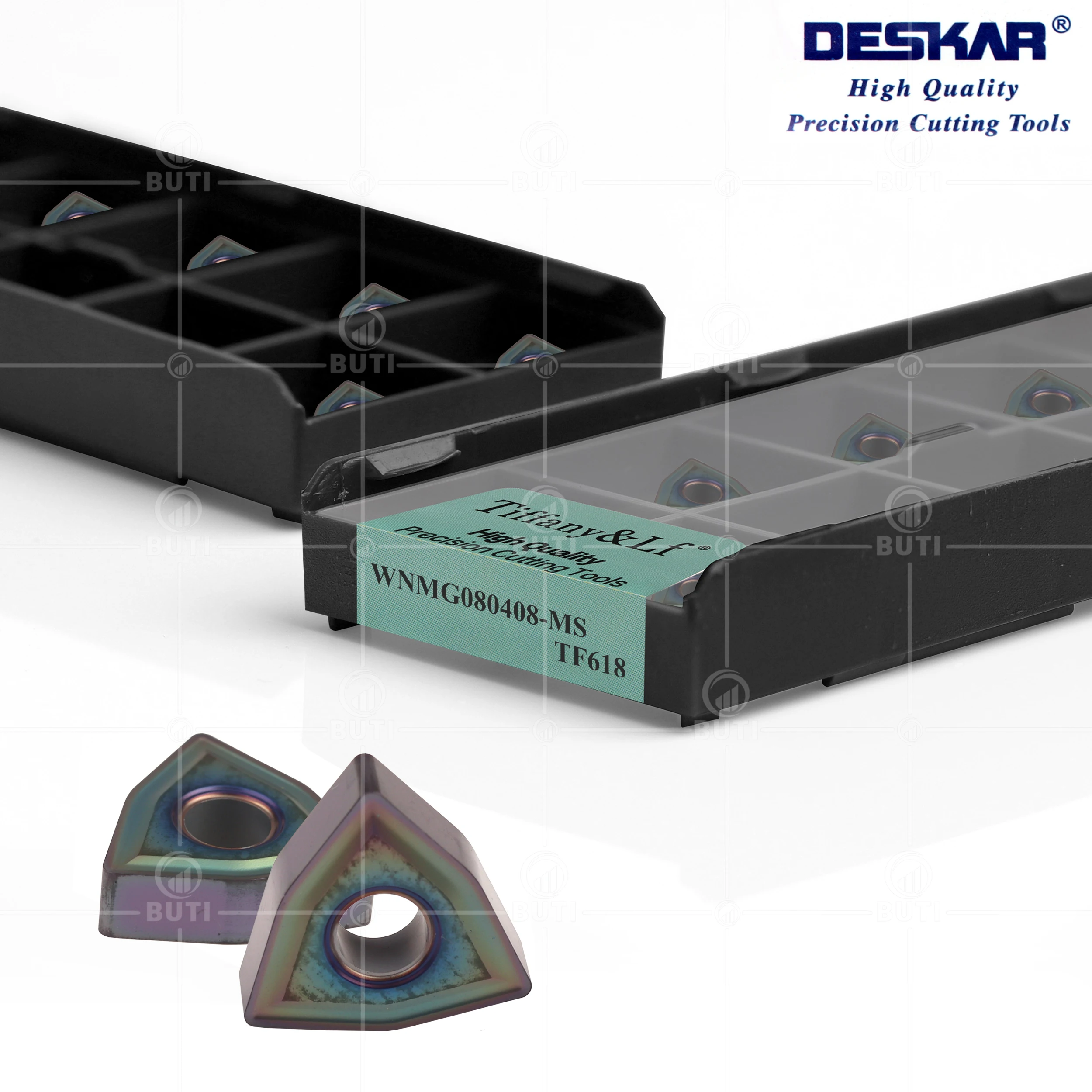 Imagem -02 - Deskar 100 Original Wnmg080404 Wnmg080408 ma ms mm Tf618 Inserções de Aço Temperado Cnc Torno Cortador Corte Ferramentas Torneamento Externo