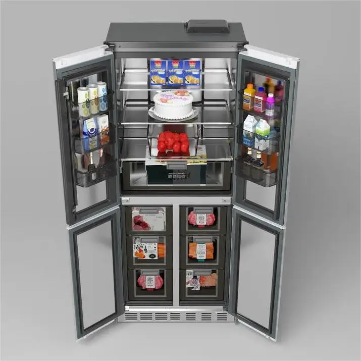 ZUNGUI BCD-355WQB Kulkas dan Freezer Terlaris untuk Rumah, Kulkas Built-In