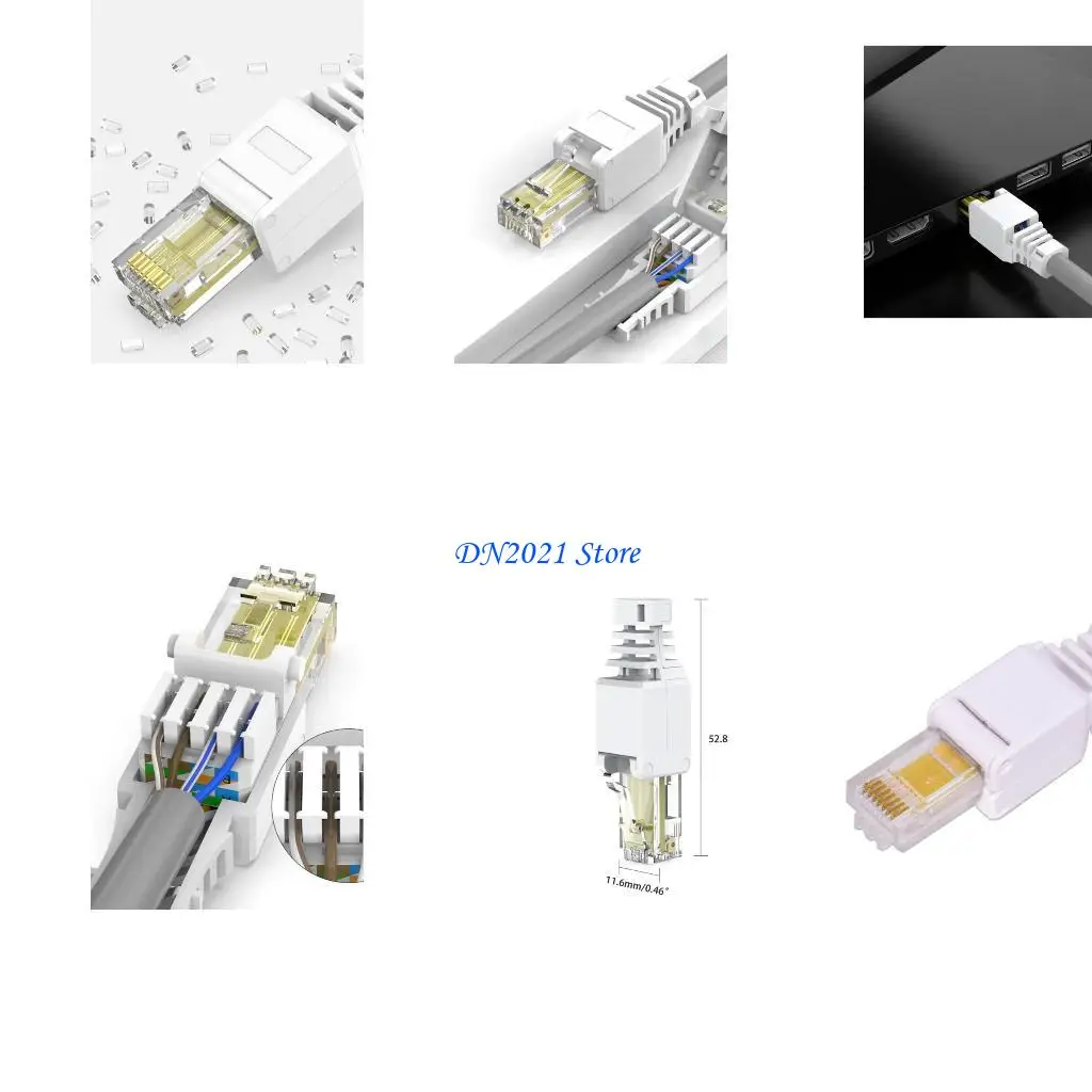

F3KE White RJ45 Connector без обжима разъемы Cat6 Connector