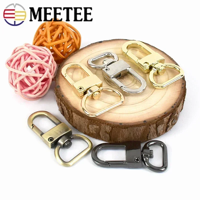 5/10Pcs Meetee 13/16/19mm Metal D Tail Buckle for Bag Strap Handbag Swivel Lobster Clasp KeyChain Snap Hook Hardware Accessories