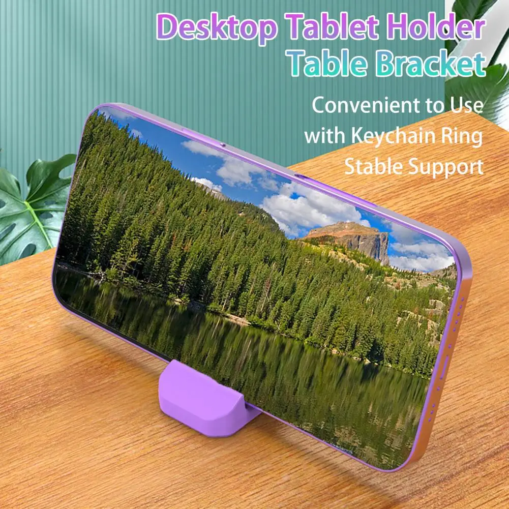 Tablet Phone Holder Bracket Portable Keychain Ring Mobile Phone Stand Desktop Mini Lazy Stand Home