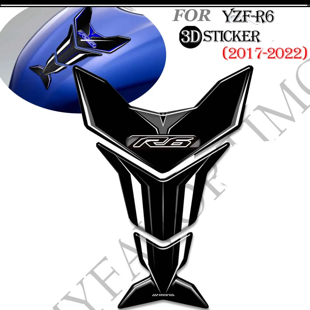 For YAMAHA YZF-R6 YZF R6 YZFR6 Motorcycle Anti-scratch  Protector Tank Pad 3D Stickers Emblem Badge Logo Gas Fuel Oil Kit Knee