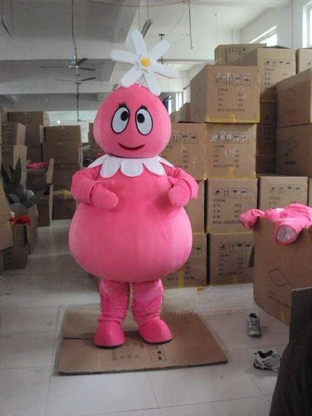

Pink Flower Girl Doll Halloween Christmas Dress New Adult Character Cartoon Full Body Props Outfit Mascot Costume