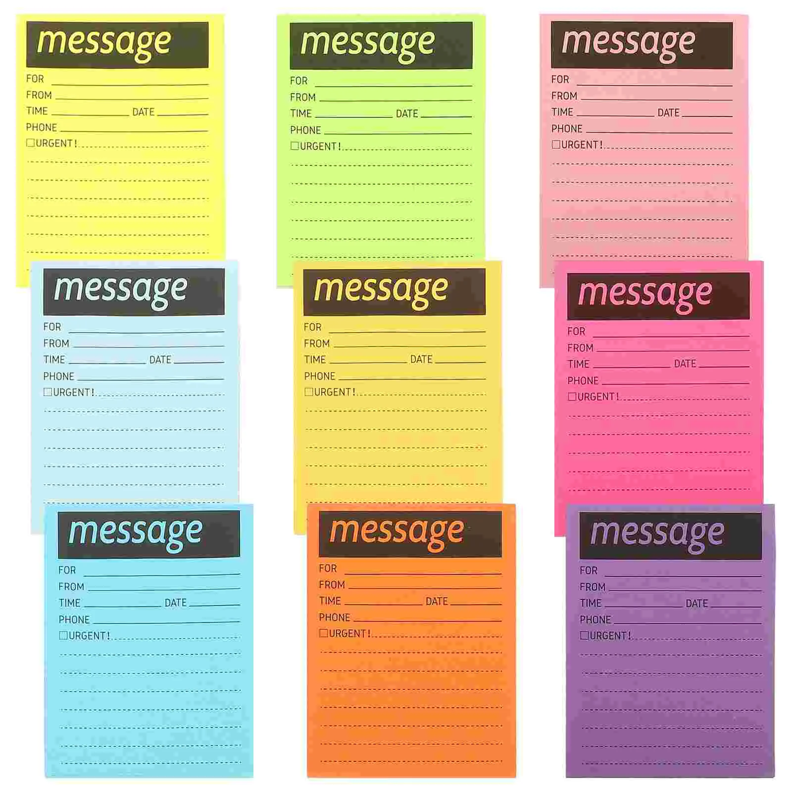 

9 Books Fluorescent Multi-function Memo Stickers Daily Use Office Message Pad Supply The Notebook