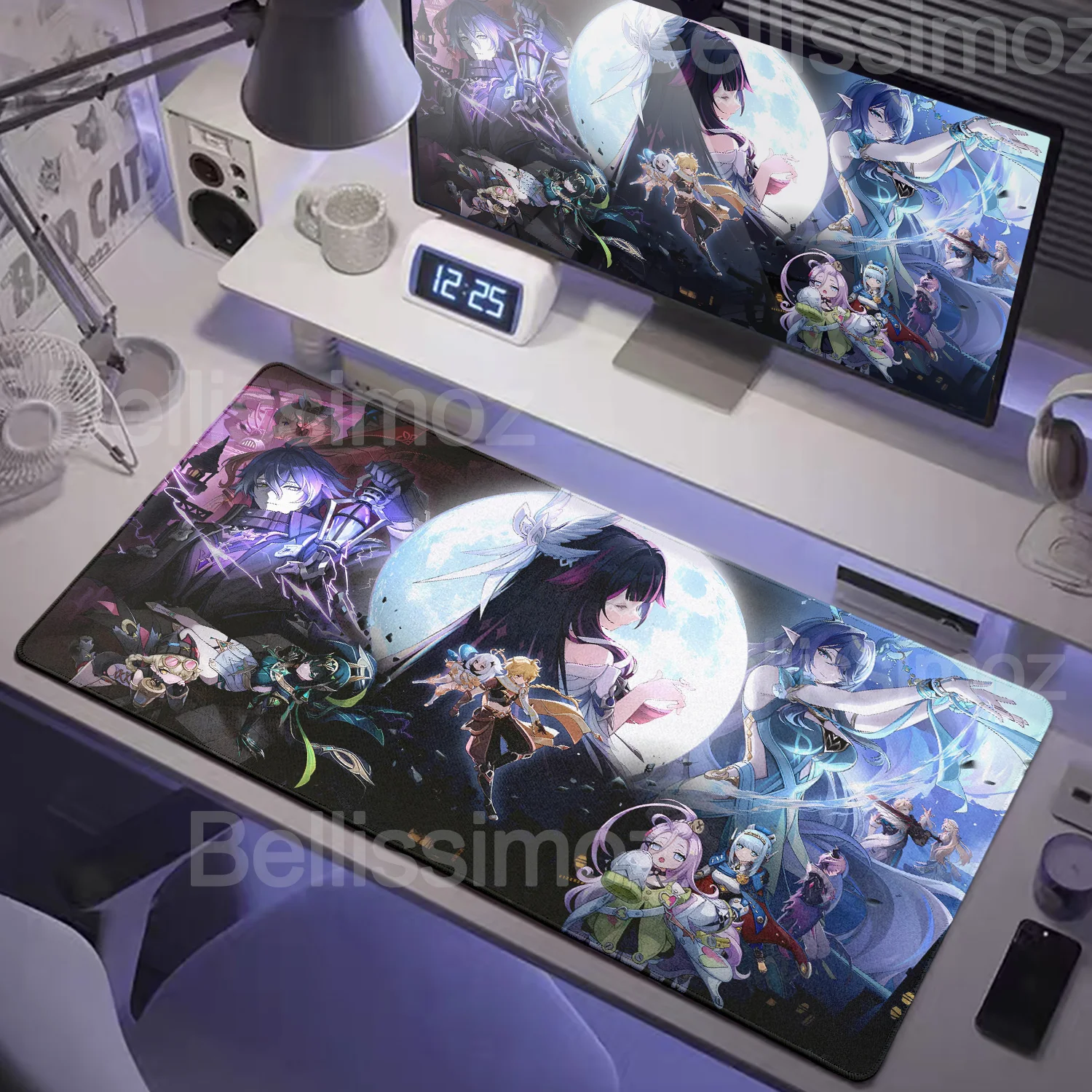 Новый большой игровой коврик для мыши Nod-Krai Flins Lauma Columbia Genshin Impact Song of The Welkin Moon, коврик для мыши с замком для компьютерных игр и краями