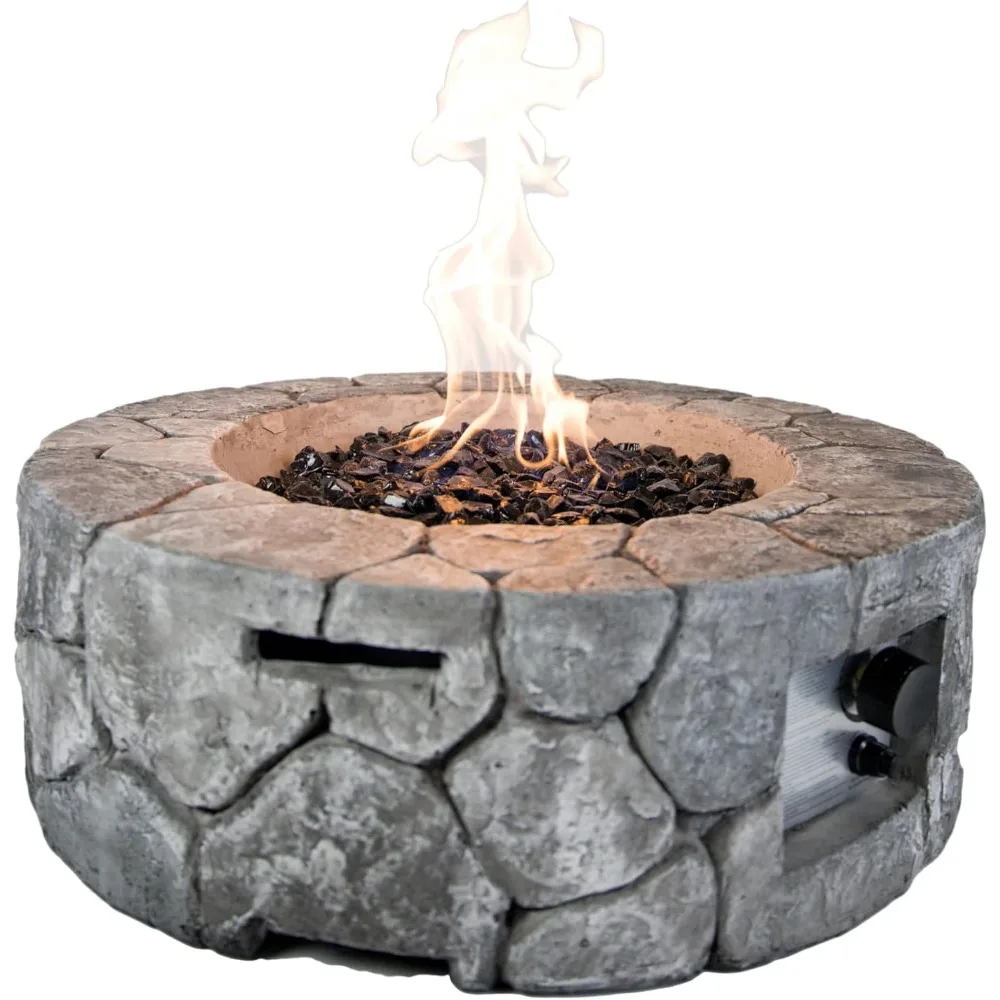 

Edinburgh Propane Fire Pit Table with 40,000 BTU, MGO Construction, 40,000 BTU, Crystals Included for Patio and Deck