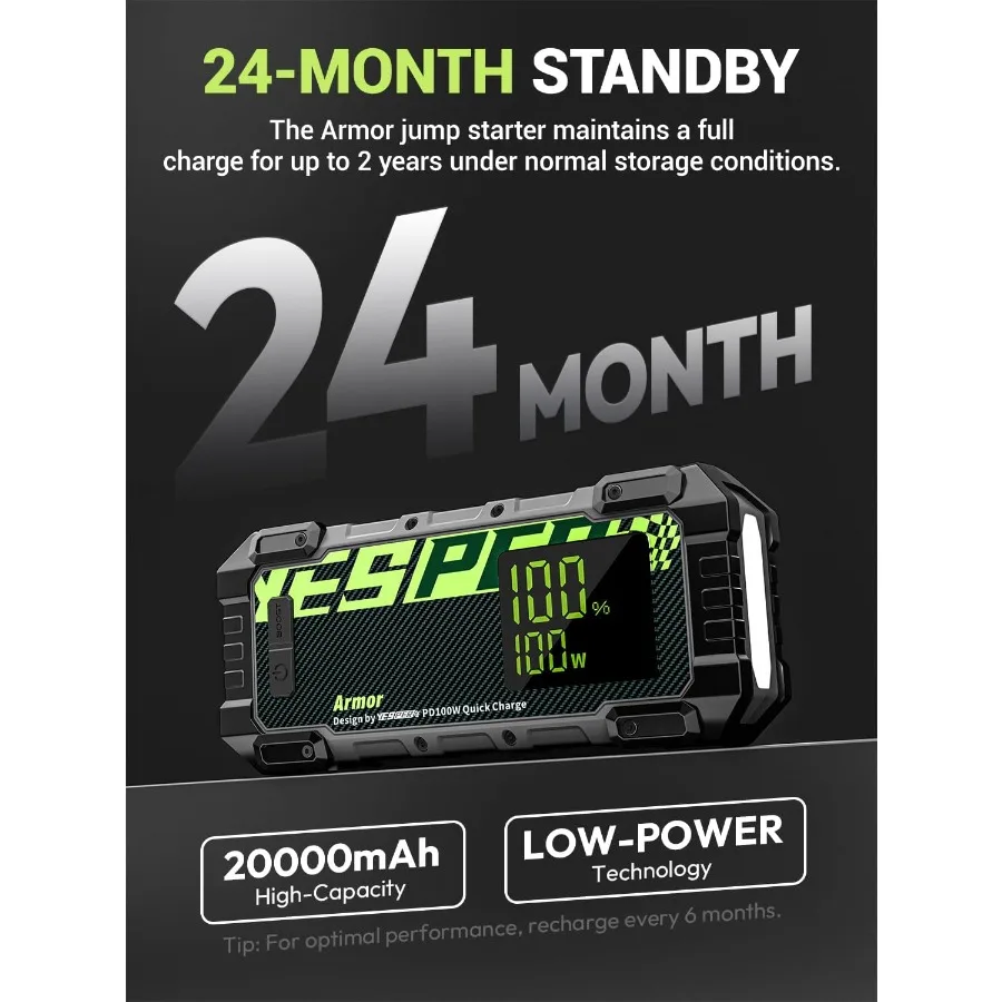 المحمولة 3000A الانتقال كاتب 12 فولت بطارية السيارة الانتقال كاتب مع 100 واط اتجاهين FastCharging LED عرض المدمجة البلوز كاتب Batte