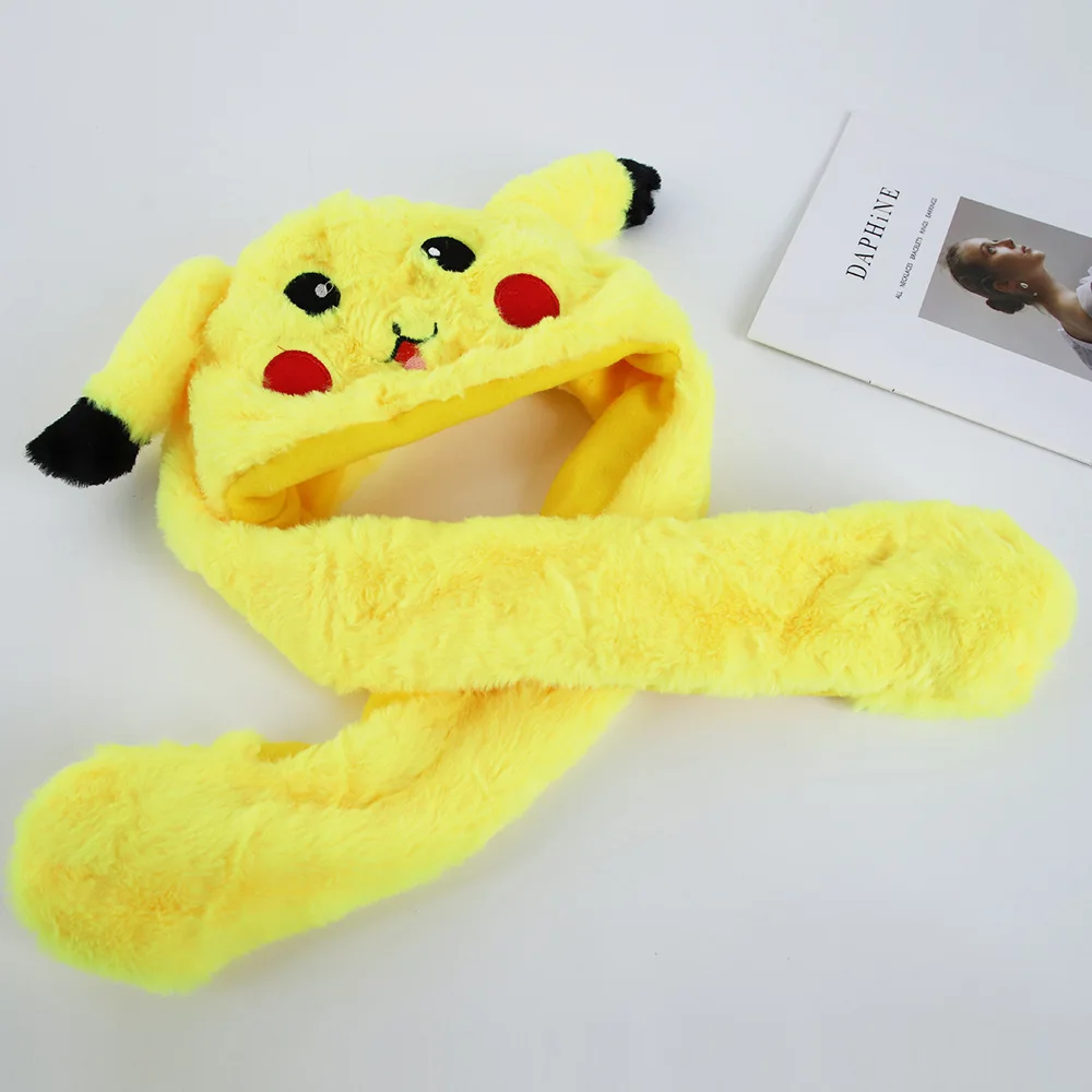 Pokemon Cosplay czapki, Cartoon zwierząt czapki Party Decor Pikachu zabawka na Halloween kapelusz nowość LED światła szalik uszy