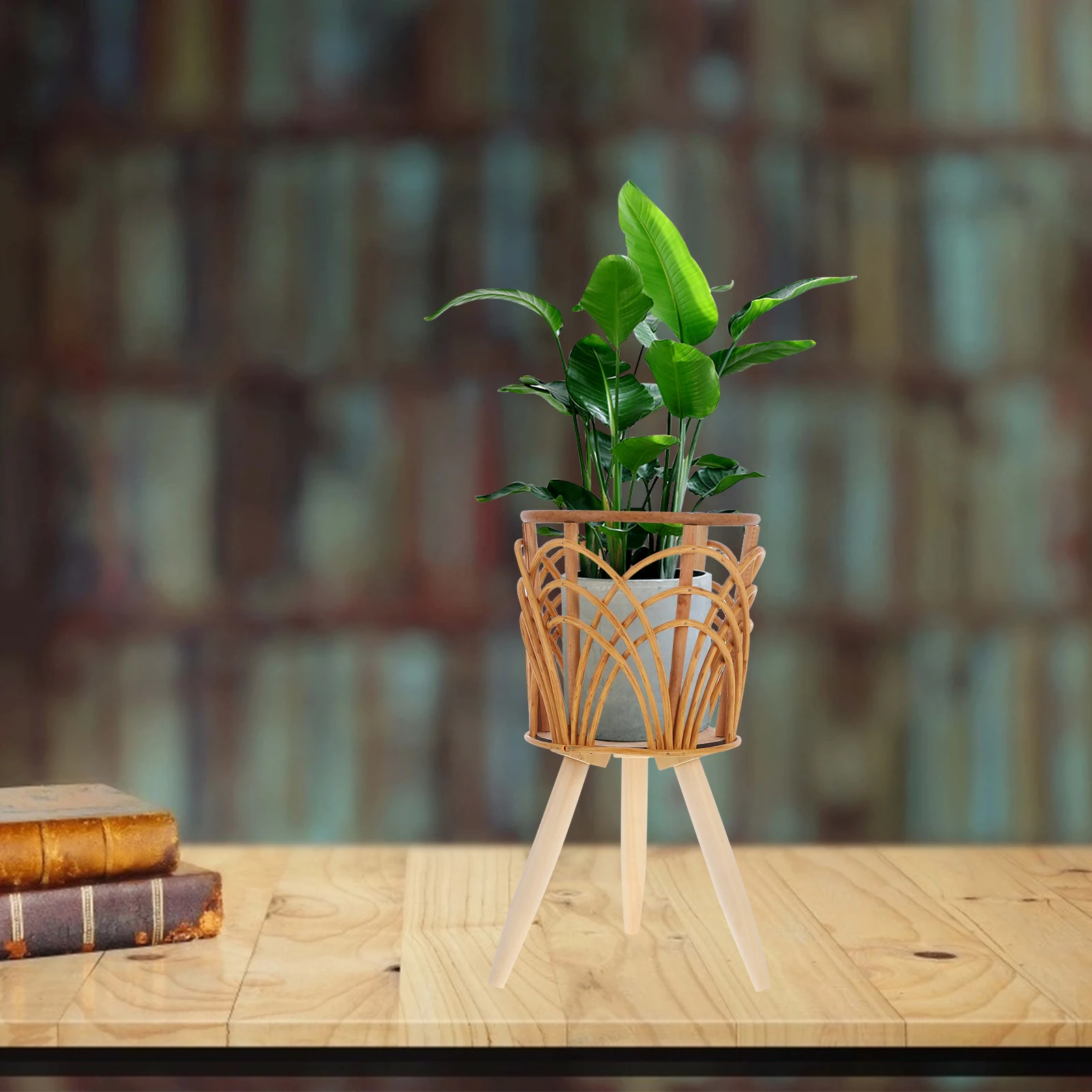 

Rattan Plant Pot Basket Stand Large Capacity Floor Type Indoor Planter Decor Supply Bonsai Flower Container Weave