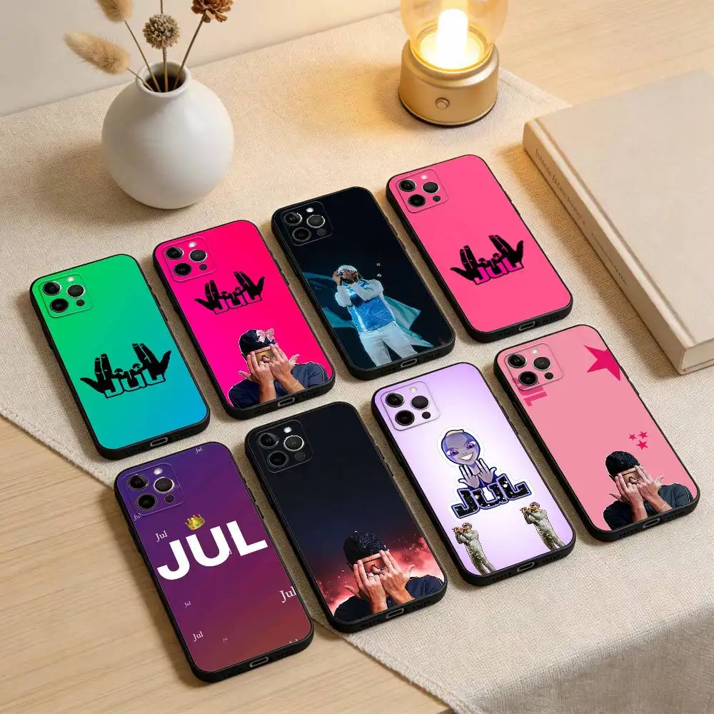 

Rapper J-JUL Phone Case For iPhone 17,16,15,14,13,12,11 Plus,Pro Max,XS,Soft Silicone Black Cover