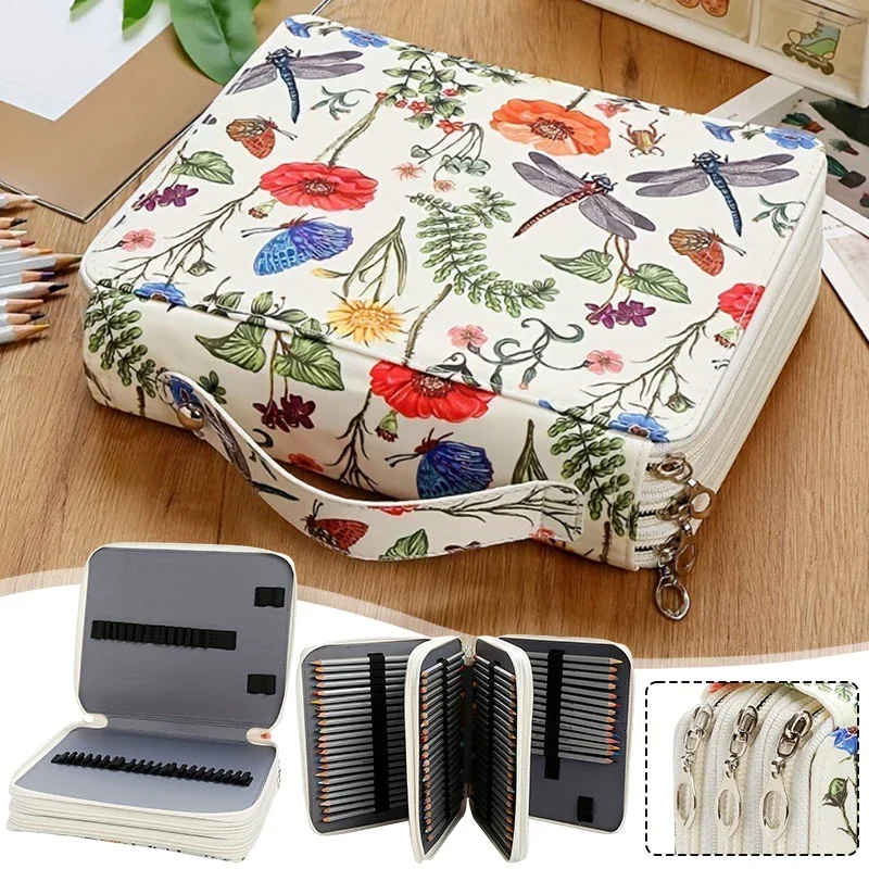 

124 Slots Pencil Case Bag for School Girls Pencilcase Large Capacity Stationery Pen Box Organizer Watercolor Pens Pencil Bags